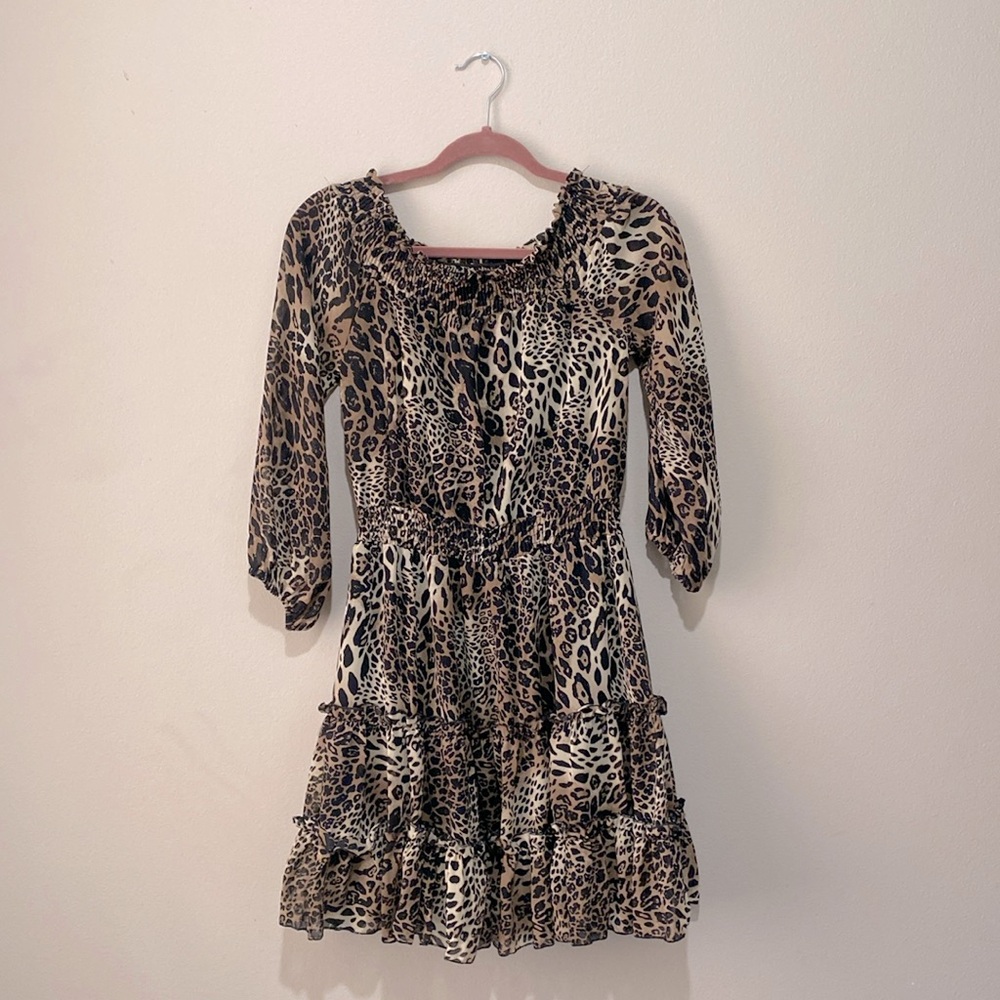 CBR off shoulder cheetah dress❤️